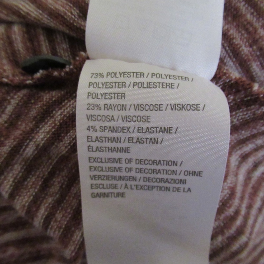 Logo Lori Goldstein Cardigan 3X Brown Stripe Button Up Topper Print Plus Size - Picture 7 of 9